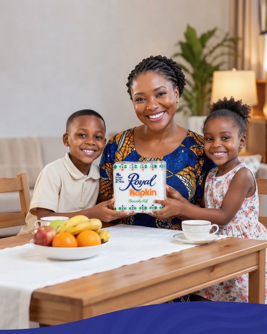 Family sharing Royal Napkin at home